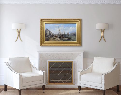 SEASCAPE OIL PAINTING OF DOUGLAS HARBOUR BY WILLIAM EDWARD WEBB - ADDITIONAL PHOTO 9