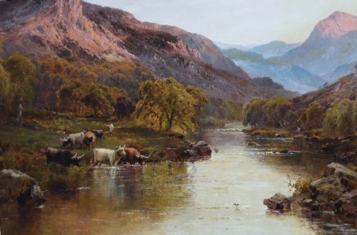 WELSH RIVER LANDSCAPE OIL PAINTING NEAR BETWSYCOED BY ALFRED DE BREANSKI - ADDITIONAL PHOTO 2