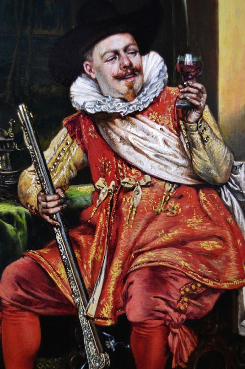 HISTORICAL GENRE SPORTING OIL PAINTING OF A GENTLEMAN HUNTER BY ADOLPHE ALEXANDRE LESREL - ADDITIONAL PHOTO 6