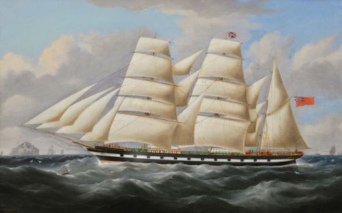 SEASCAPE OIL PAINTING OF A SHIP OFF THE SCOTTISH COAST BY RICHARD BALL SPENCER - ADDITIONAL PHOTO 1