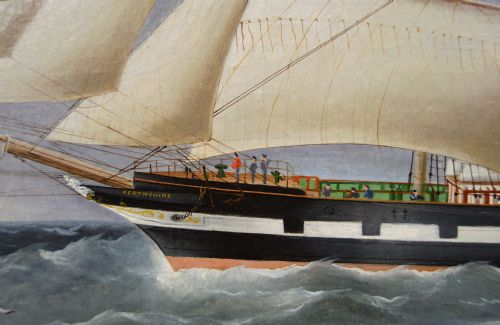 SEASCAPE OIL PAINTING OF A SHIP OFF THE SCOTTISH COAST BY RICHARD BALL SPENCER - ADDITIONAL PHOTO 3