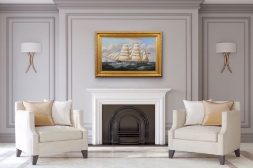 SEASCAPE OIL PAINTING OF A SHIP OFF THE SCOTTISH COAST BY RICHARD BALL SPENCER - ADDITIONAL PHOTO 10