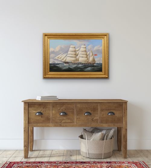 SEASCAPE OIL PAINTING OF A SHIP OFF THE SCOTTISH COAST BY RICHARD BALL SPENCER - ADDITIONAL PHOTO 12