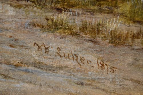 LANDSCAPE OIL PAINTING OF SHEEP IN A SUSSEX LANE NEAR PEVENSEY BAY BY WILLIAM LUKER SNR - ADDITIONAL PHOTO 6