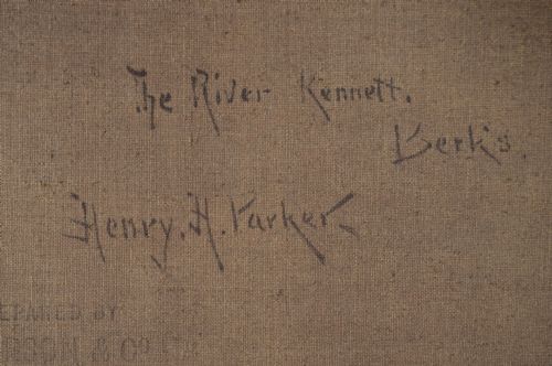 LANDSCAPE OIL PAINTING OF FIGURES HARVESTING NEXT TO THE RIVER KENNET BY HENRY H PARKER - ADDITIONAL PHOTO 6