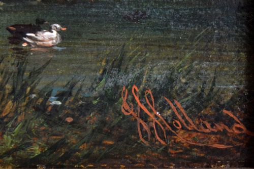 LANDSCAPE OIL PAINTINGS OF A VILLAGE BY JOHN HOLLAND SNR - ADDITIONAL PHOTO 3