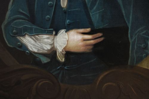PORTRAIT OIL PAINTING OF A GENTLEMAN C1720 FOLLOWER OF ENOCH SEEMAN THE YOUNGER - ADDITIONAL PHOTO 6