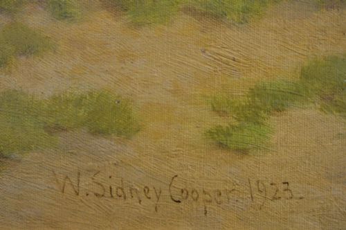 LANDSCAPE ANIMAL OIL PAINTING OF SHEEP ON A CLIFFTOP NEAR HERNE BAY KENT BY WILLIAM SIDNEY COOPER - ADDITIONAL PHOTO 7