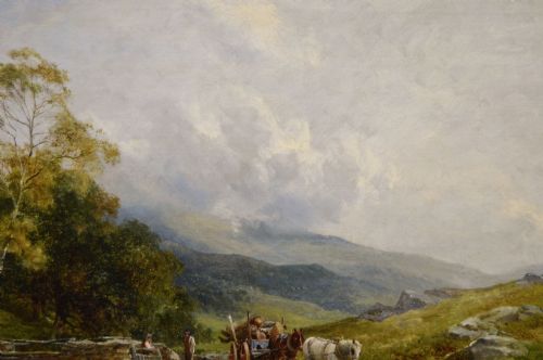 WELSH LANDSCAPE OIL PAINTING OF FIGURES NEAR THE RIVER GLASLYN BY DAVID BATES - ADDITIONAL PHOTO 5