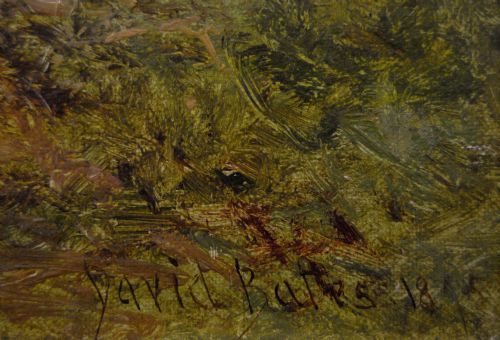 WELSH LANDSCAPE OIL PAINTING OF FIGURES NEAR THE RIVER GLASLYN BY DAVID BATES - ADDITIONAL PHOTO 6