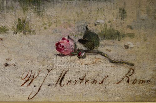 HISTORICAL ITALIAN GENRE SCENE OF A WOMAN BABY SAT NEXT TO A GENTLEMAN BY WILLEM JOHANNES MARTENS - ADDITIONAL PHOTO 7