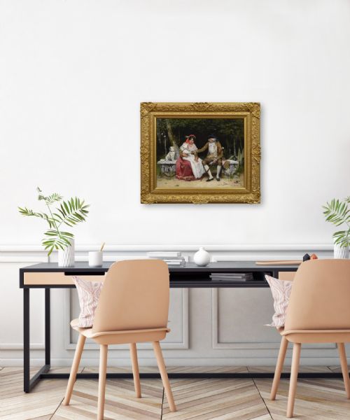 HISTORICAL ITALIAN GENRE SCENE OF A WOMAN BABY SAT NEXT TO A GENTLEMAN BY WILLEM JOHANNES MARTENS - ADDITIONAL PHOTO 9