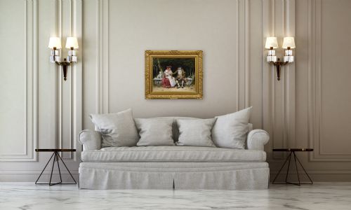 HISTORICAL ITALIAN GENRE SCENE OF A WOMAN BABY SAT NEXT TO A GENTLEMAN BY WILLEM JOHANNES MARTENS - ADDITIONAL PHOTO 11