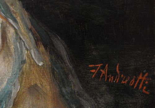 PAIR OF PORTRAIT OIL PAINTINGS OF ITALIAN WOMEN BY FEDERICO ANDREOTTI - ADDITIONAL PHOTO 5