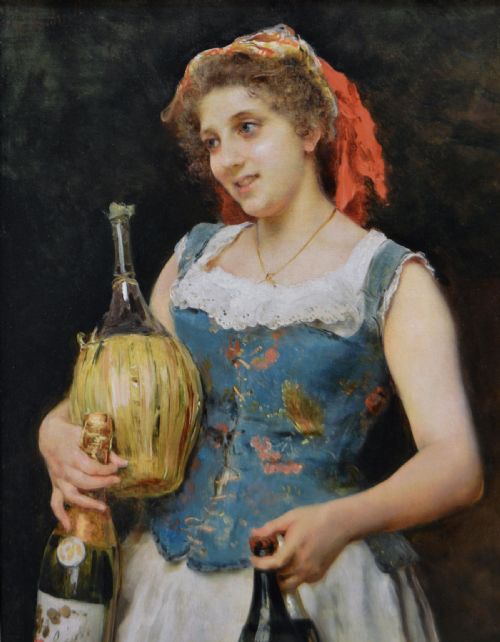 PAIR OF PORTRAIT OIL PAINTINGS OF ITALIAN WOMEN BY FEDERICO ANDREOTTI - ADDITIONAL PHOTO 6