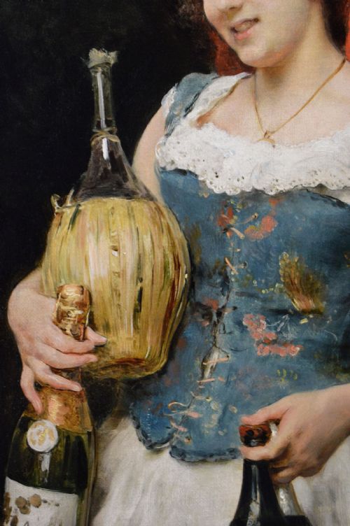 PAIR OF PORTRAIT OIL PAINTINGS OF ITALIAN WOMEN BY FEDERICO ANDREOTTI - ADDITIONAL PHOTO 9