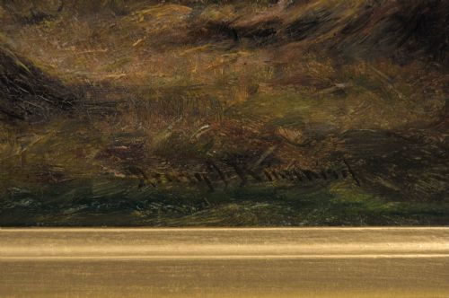 LANDSCAPE OIL PAINTING OF A HARVEST NEAR COOKSBRIDGE SUSSEX BY HENRY JOHN KINNAIRD - ADDITIONAL PHOTO 5