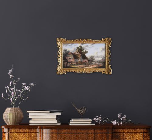 LANDSCAPE OIL PAINTING OF A VILLAGE BY GEORGINA LARA - ADDITIONAL PHOTO 8
