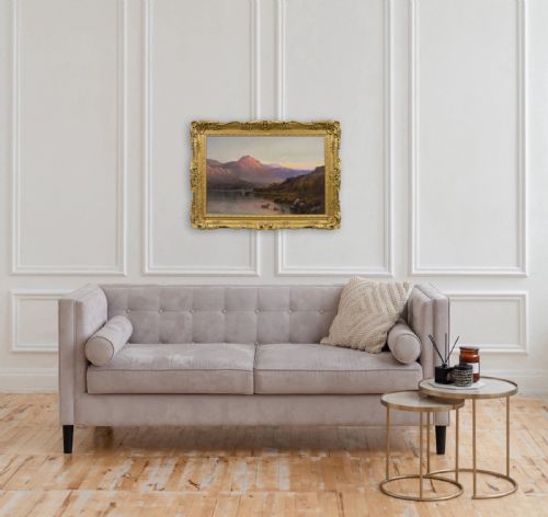 SCOTTISH HIGHLAND LANDSCAPE OIL PAINTING OF A LOCH AT SUNSET BY ALFRED DE BREANSKI SNR - ADDITIONAL PHOTO 10