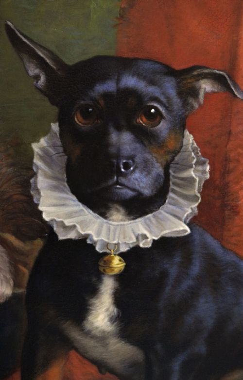 DOG PORTRAIT OIL PAINTING OF TWO SHOW DOGS BY VALENTINE THOMAS GARLAND - ADDITIONAL PHOTO 3