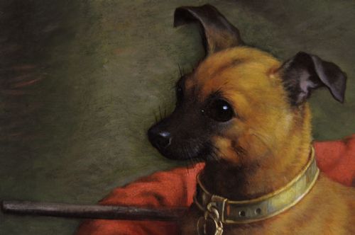 DOG PORTRAIT OIL PAINTING OF TWO SHOW DOGS BY VALENTINE THOMAS GARLAND - ADDITIONAL PHOTO 5