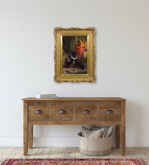 DOG PORTRAIT OIL PAINTING OF TWO SHOW DOGS BY VALENTINE THOMAS GARLAND - ADDITIONAL PHOTO 7