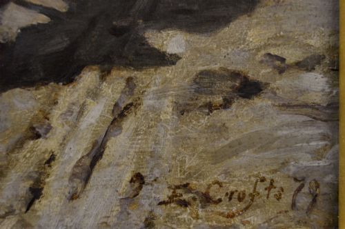 HISTORICAL MILITARY OIL PAINTING OF A ROUNDHEAD SOLDIER OUTSIDE A FORTRESS BY ERNEST CROFTS - ADDITIONAL PHOTO 4