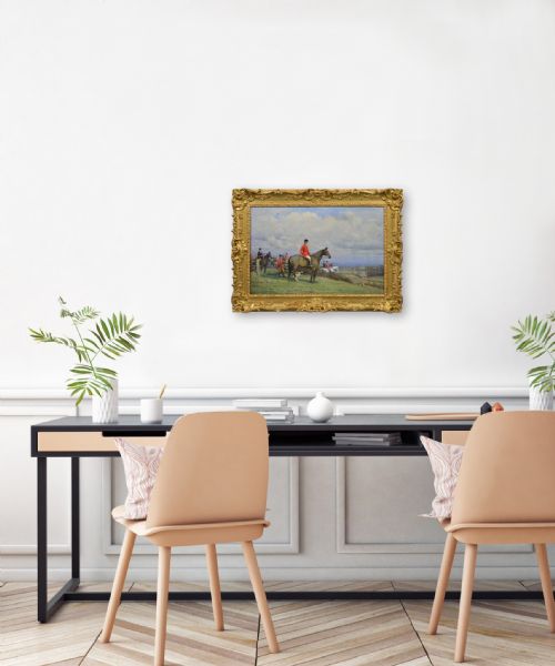SPORTING OIL PAINTING OF HUNTERS HOUNDS BY JOHN SANDERSONWELLS - ADDITIONAL PHOTO 7