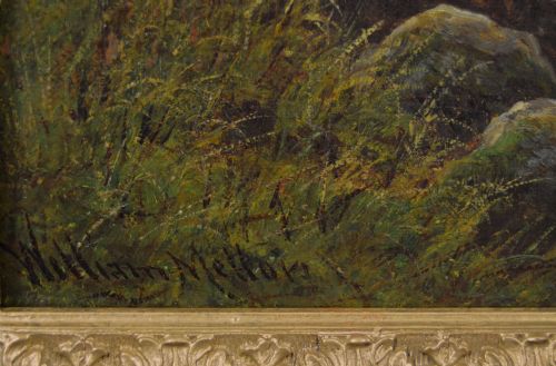 PAIR OF LANDSCAPE OIL PAINTINGS OF THE RIVER WHARFE NEAR BOLTON WOODS BY WILLIAM MELLOR - ADDITIONAL PHOTO 2