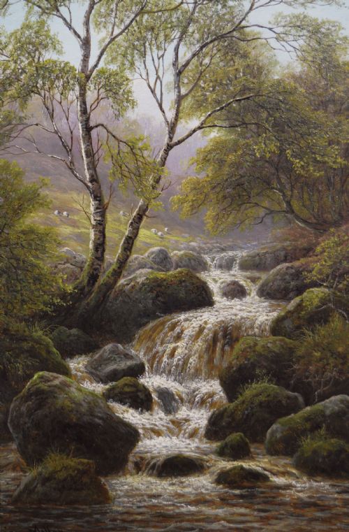 PAIR OF LANDSCAPE OIL PAINTINGS OF THE RIVER WHARFE NEAR BOLTON WOODS BY WILLIAM MELLOR - ADDITIONAL PHOTO 3