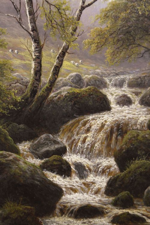 PAIR OF LANDSCAPE OIL PAINTINGS OF THE RIVER WHARFE NEAR BOLTON WOODS BY WILLIAM MELLOR - ADDITIONAL PHOTO 4