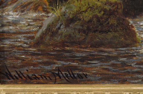 PAIR OF LANDSCAPE OIL PAINTINGS OF THE RIVER WHARFE NEAR BOLTON WOODS BY WILLIAM MELLOR - ADDITIONAL PHOTO 7