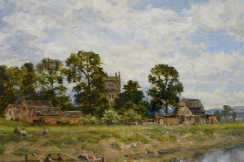 LANDSCAPE OIL PAINTING OF THE RIVER SEVERN BELOW WORCESTER BY BENJAMIN WILLIAMS LEADER RA - ADDITIONAL PHOTO 2
