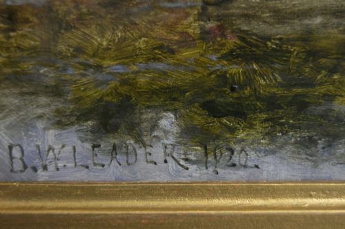 LANDSCAPE OIL PAINTING OF THE RIVER SEVERN BELOW WORCESTER BY BENJAMIN WILLIAMS LEADER RA - ADDITIONAL PHOTO 5