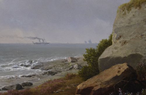 LANDSCAPE OIL PAINTING OF A PONY WITH SHEEP NEAR A COAST BY EUGENE JOSEPH VERBOECKHOVEN - ADDITIONAL PHOTO 8