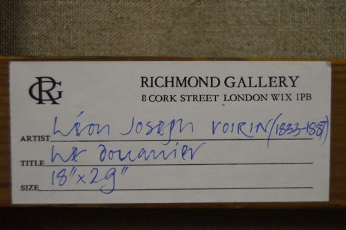 GENRE OIL PAINTING OF FIGURES WITH HORSES AND A CART BY LON JOSEPH VOIRIN - ADDITIONAL PHOTO 7