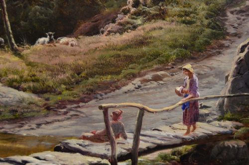WELSH MOUNTAIN LANDSCAPE OIL PAINTING OF MOEL SIABOD BY SIDNEY RICHARD PERCY - ADDITIONAL PHOTO 4