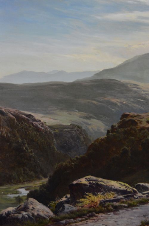 WELSH MOUNTAIN LANDSCAPE OIL PAINTING OF MOEL SIABOD BY SIDNEY RICHARD PERCY - ADDITIONAL PHOTO 5