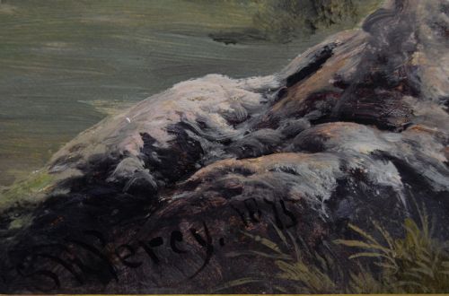 WELSH MOUNTAIN LANDSCAPE OIL PAINTING OF MOEL SIABOD BY SIDNEY RICHARD PERCY - ADDITIONAL PHOTO 6
