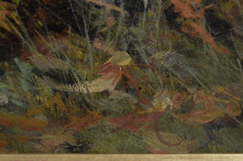 PORTRAIT OIL PAINTING OF A WOMAN SAT NEXT TO A WOODLAND POOL BY THOMAS EDWARD ROBERTS - ADDITIONAL PHOTO 4
