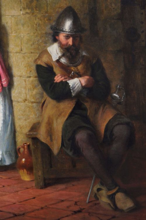 GENRE HISTORICAL OIL PAINTING OF CHILDREN AT A TOWER BY GEORGE BERNARD O'NEILL - ADDITIONAL PHOTO 5