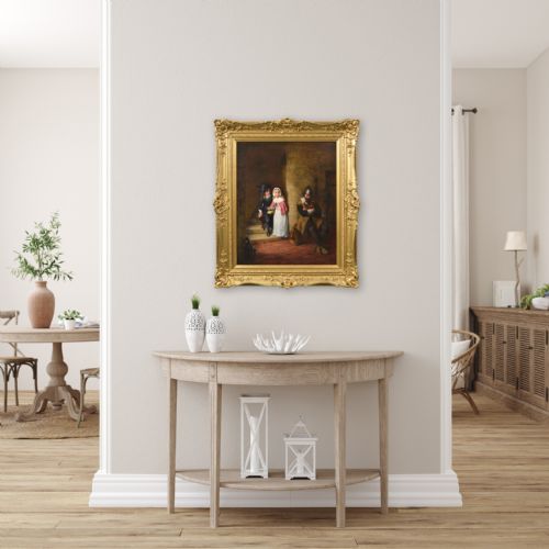 GENRE HISTORICAL OIL PAINTING OF CHILDREN AT A TOWER BY GEORGE BERNARD O'NEILL - ADDITIONAL PHOTO 7