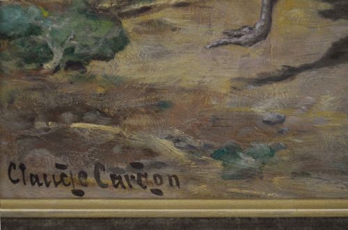 PAIR OF FARM ANIMAL OIL PAINTINGS OF CHICKENS OTHER ANIMALS BY CLAUDE CARDON - ADDITIONAL PHOTO 8