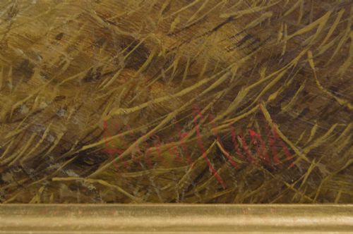 HORSE PORTRAIT OIL PAINTING OF A BAY HORSE IN A STABLE BY ALBERT CLARK - ADDITIONAL PHOTO 4