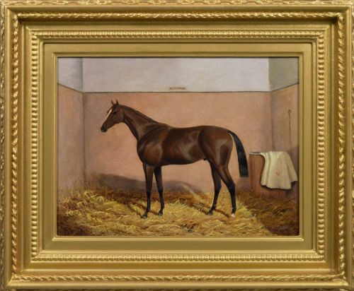 Horse Portrait Oil Painting of the Racehorse Flying Fox by Albert Clark