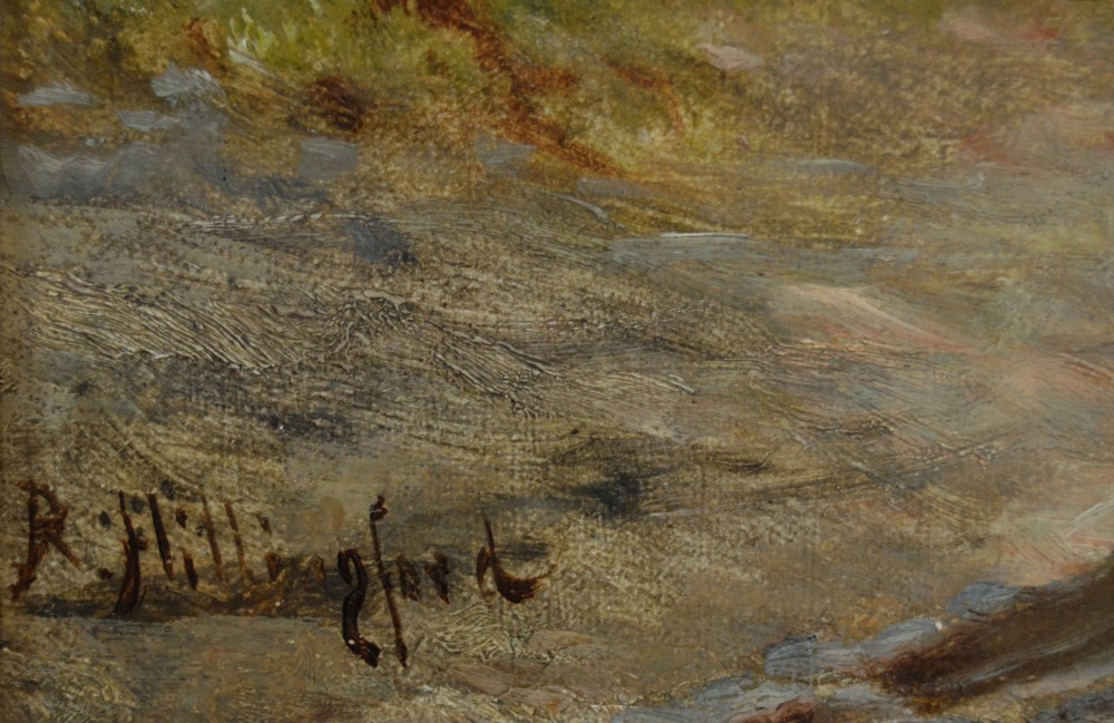 An oil painting depicting an English Civil War cavalry engagement framed in an ornate gold giltwood frame. View VII