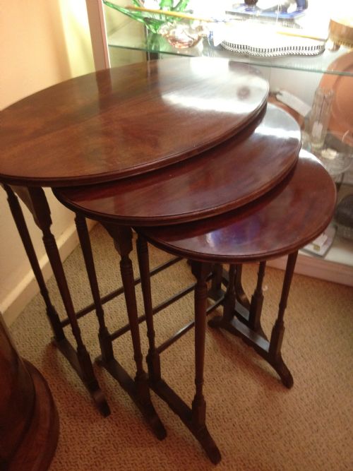 Edwardian Mahogany Nest of Three Tables