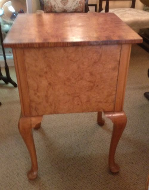 Art Deco Birds Eye Maple Workbox on Cabriole Legs