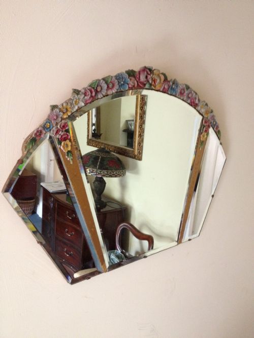 Art Deco Barbola Wall Mirror