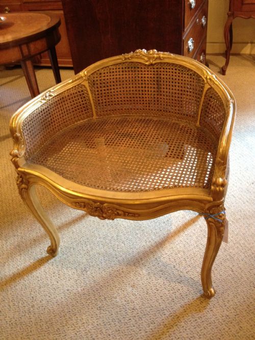 Antique Late Victorian Carved and Gilded Salon Chair